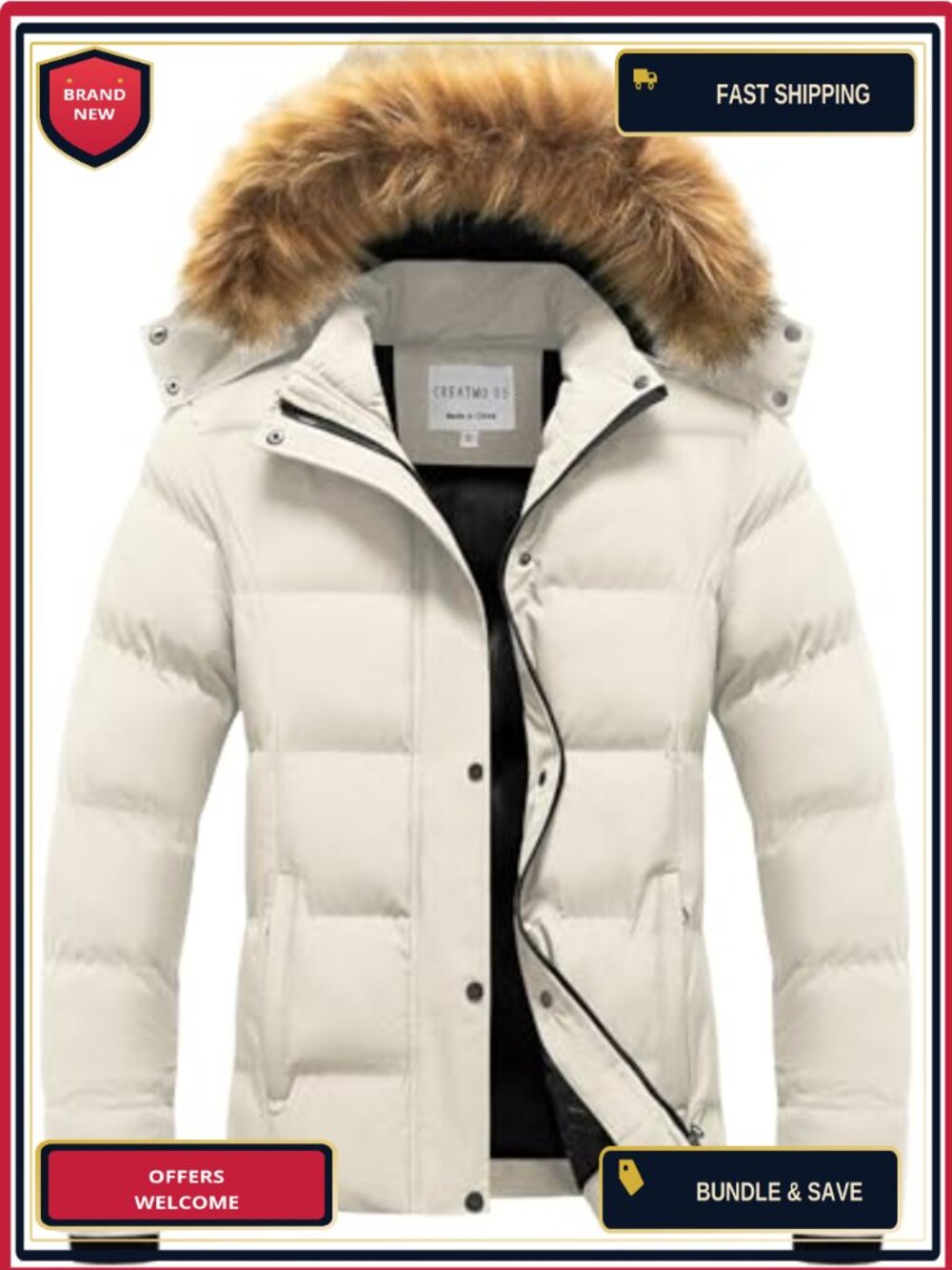 Women's Warm Thicken Quilted Puffy Winter Jacket Waterproof Snow Coat Removable